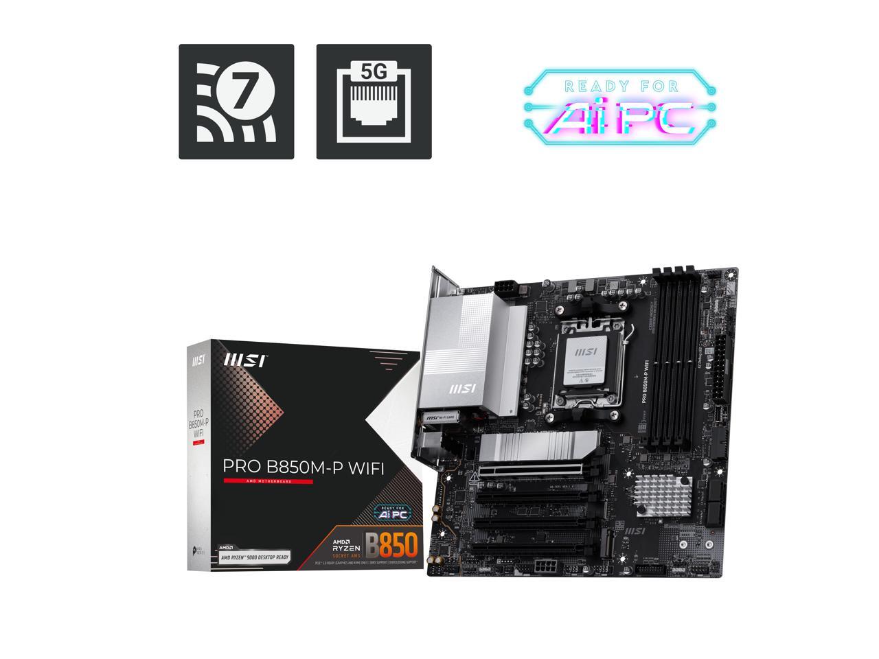 Am5 Micro Atx Pcie 5.0 Motherboard - Scheda madre MSI PRO B850M-P WIFI