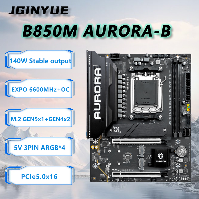 JGINYUE B850M AURORA-B Nuova s - Am5 Micro Atx Pcie 5.0 Motherboard recensione e prezzo