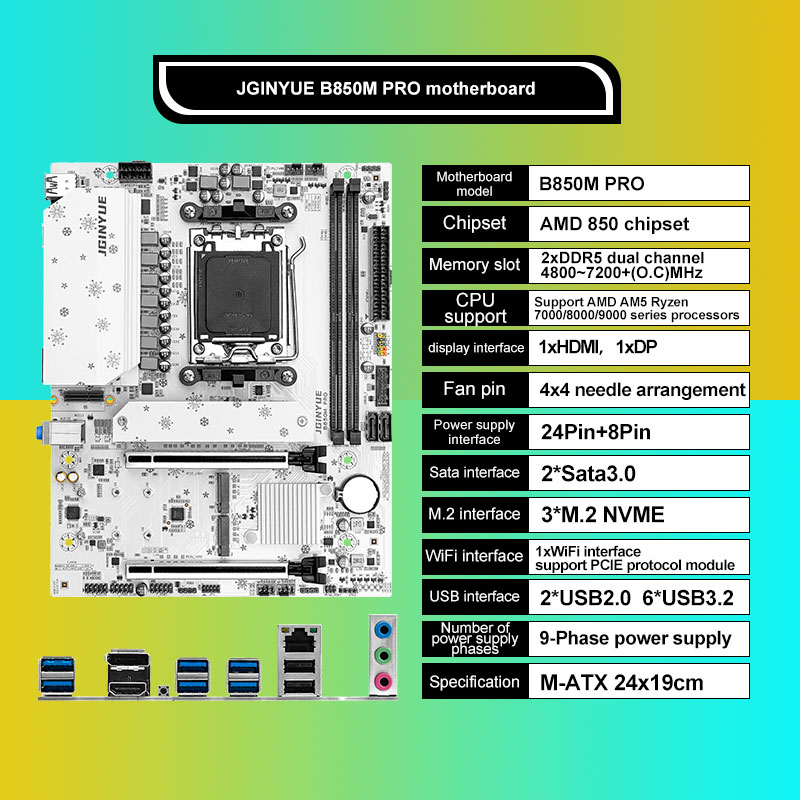 Scheda Madre JGINYUE B850M PRO - Am5 Micro Atx Pcie 5.0 Motherboard recensione e prezzo