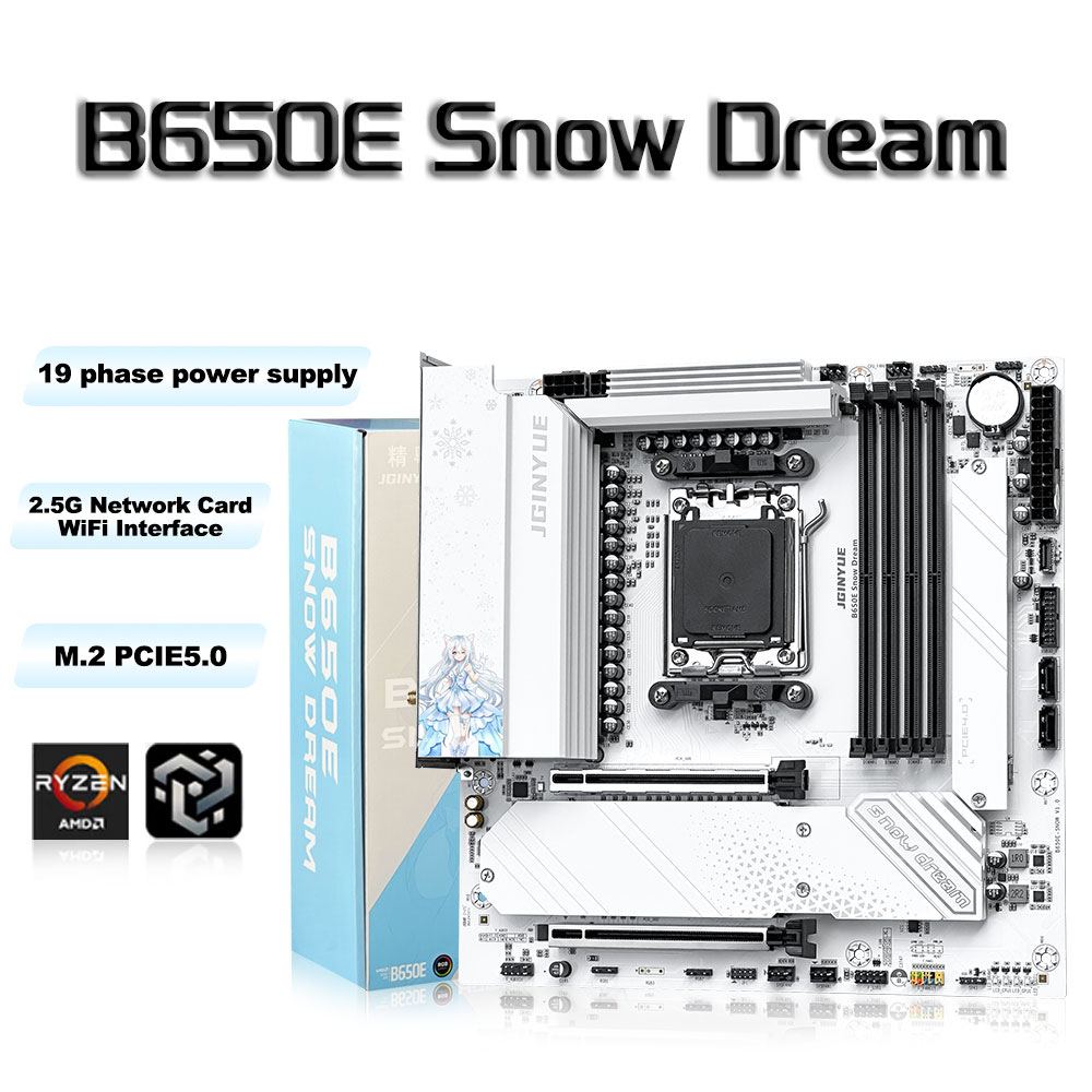 JGINYUE B650E Snow Dream Sched - Am5 Micro Atx Pcie 5.0 Motherboard recensione e prezzo