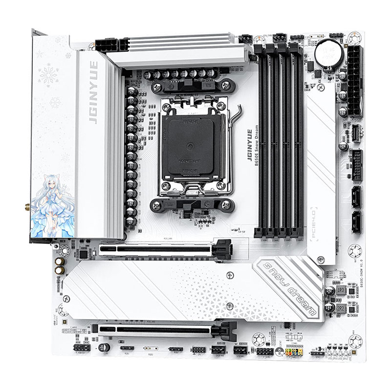 JGINYUE B650E Snow Dream Sched - Am5 Micro Atx Pcie 5.0 Motherboard recensione e prezzo